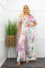 Floral Print Short Sleeve Belted Jumpsuit-Jumpsuit-Moda Fina Boutique