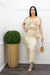 Flower Nude Crop Top Maxi Skirt Set-Set-Moda Fina Boutique