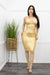 Gold Bandage Cutout Mini Dress-Mini Dress-Moda Fina Boutique