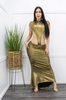 Gold Open Back Maxi Dress-Maxi Dress-Moda Fina Boutique