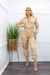 Gold Pu Long Sleeve Cargo Jumpsuit-Jumpsuit-Moda Fina Boutique