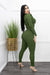 Green Bodycon Top Pant Set-Set-Moda Fina Boutique