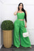 Green Corset Wide Leg Pant Set-Set-Moda Fina Boutique
