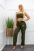 Green Crop Top Cargo Pant Set-Set-Moda Fina Boutique