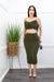 Green Crop Top Ruched Maxi Skirt SET-Set-Moda Fina Boutique