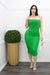 Green Ruched Sleeveless Midi Dress-Midi Dress-Moda Fina Boutique