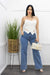 High Waist Flare Leg Denim Pants-Bottom-Moda Fina Boutique