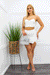 Whited PU Crop Top Mini Skirt Set