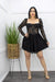 Lace Black Ruffled Black Mini Dress-Mini Dress-Moda Fina Boutique