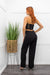 Lace Cutout Black Jumpsuit-Jumpsuit-Moda Fina Boutique