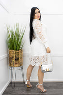 Lace Long Sleeve Mini Dress-Mini Dress-Moda Fina Boutique