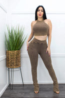 Lazy weekend Pant Set Brown-Set-Moda Fina Boutique