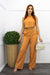 Linen Sleeveless Top Pant Set Orange-Set-Moda Fina Boutique