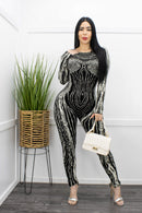 Long Sleeve Bodycon Skinny Jumpsuit-Jumpsuit-Moda Fina Boutique