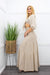 Long Sleeve Crop Top Pant Set Nude-Set-Moda Fina Boutique