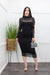 Long Sleeve Mash Black Midi Dress-Midi Dress-Moda Fina Boutique