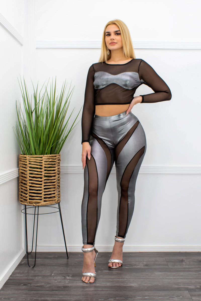 Mash Long Sleeve Top W Matching Pant Set-Set-Moda Fina Boutique