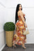 Mesh Tube Ruffle Slit Midi Dress Orange-Midi Dress-Moda Fina Boutique
