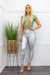 Metallic Sliver Design Skinny Pants-Bottom-Moda Fina Boutique