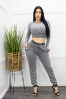 Never Mind Top Pant Set Gray-Set-Moda Fina Boutique