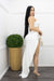 O Ring Crop Top Slit Maxi Skirt Set White-Set-Moda Fina Boutique