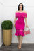 Off Shoulder Bodycon Ruffled Midi Dress-Midi Dress-Moda Fina Boutique