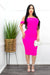 Off Shoulder Ruched Pink Midi Dress-Midi Dress-Moda Fina Boutique