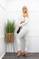 Off Shoulder Top Skinny Pant Set-Set-Moda Fina Boutique