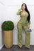 Olive Green L S Fully Cargo Jumpsuit-Jumpsuit-Moda Fina Boutique