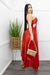 One Shoulder Open Side Maxi Dress Red-Maxi Dress-Moda Fina Boutique