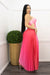 One Shoulder Open Side Pink Maxi Dress-Maxi Dress-Moda Fina Boutique