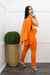 Orange Blazer Pant Set-Set-Moda Fina Boutique