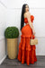 Orange Crop Top Ruffed Maxi Skirt Set-Set-Moda Fina Boutique
