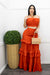 Orange Crop Top Ruffed Maxi Skirt Set-Set-Moda Fina Boutique