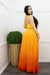 Orange Halter Belted Maxi Dress-Maxi Dress-Moda Fina Boutique