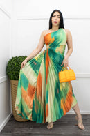 Orange One Shoulder Open Side Maxi Dress-Maxi Dress-Moda Fina Boutique