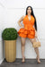 Orange Ruffled Tie Back Romper-Romper-Moda Fina Boutique