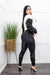 P U Ruched Black High Waist Pants-Bottom-Moda Fina Boutique