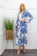 Palm Print Long Sleeve Maxi Dress-Maxi Dress-Moda Fina Boutique