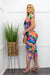 Pink Deep V Short Sleeve Ruched Slit Midi Dress-Midi Dress-Moda Fina Boutique