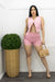 Pink Linen S L Vest Short Set-Set-Moda Fina Boutique