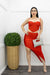 Red Corset Maxi slit Skirt Set-Set-Moda Fina Boutique