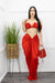 Red Crop Top Maxi Skirt Set-Set-Moda Fina Boutique