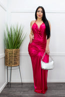 Red Metallic Low Back Maxi Dress-Maxi Dress-Moda Fina Boutique