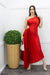 Red One Shoulder Open Side Maxi Dress-Maxi Dress-Moda Fina Boutique