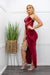 Red Side Mash Slit Maxi Dress-Maxi Dress-Moda Fina Boutique