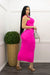 Ruched Sleeveless Pink Maxi Dress-Maxi Dress-Moda Fina Boutique