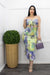 Ruffed Tie Front Smocked Midi Dress-Midi Dress-Moda Fina Boutique