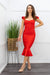 Ruffled Bandage Midi Dress Red-Midi Dress-Moda Fina Boutique