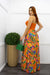 Ruffled Crochet Orange Maxi Dress-Maxi Dress-Moda Fina Boutique